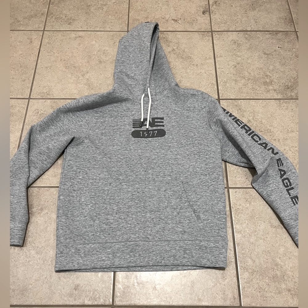 American eagle 24/7 good vibes hoodie GREY SIZE M